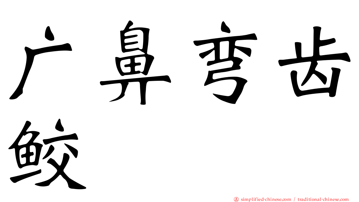 广鼻弯齿鲛