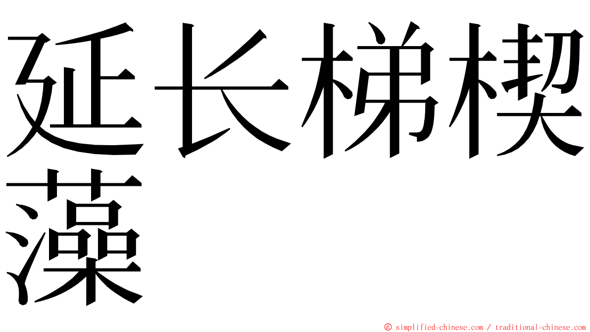 延长梯楔藻 ming font