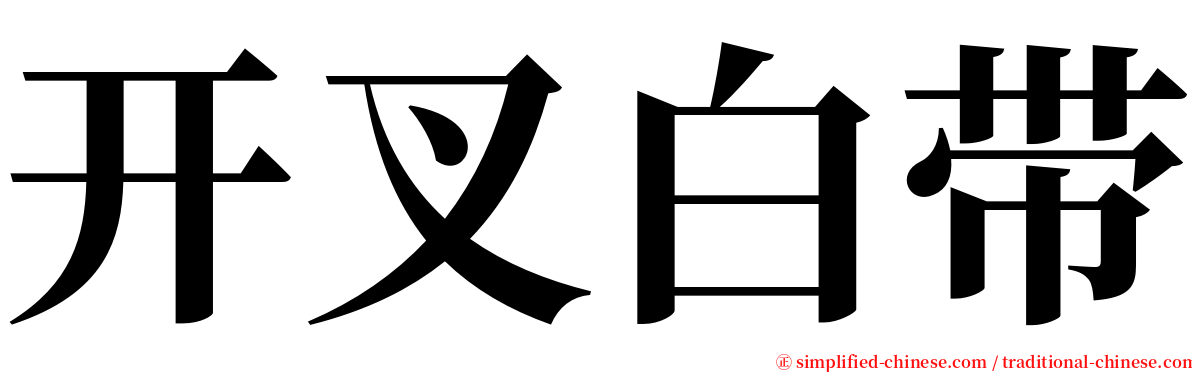 开叉白带 serif font