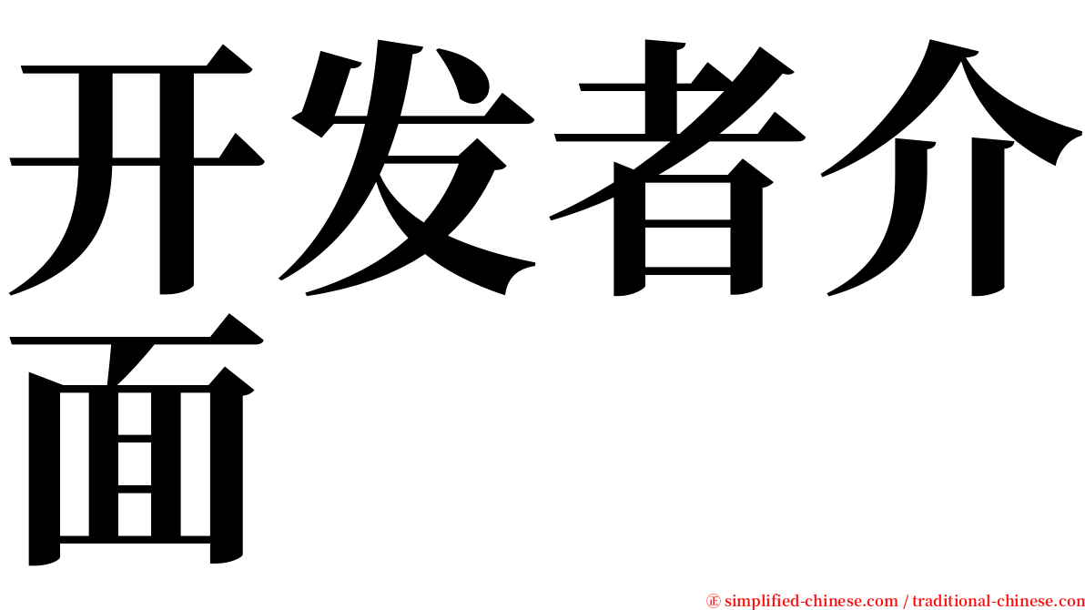 开发者介面 serif font