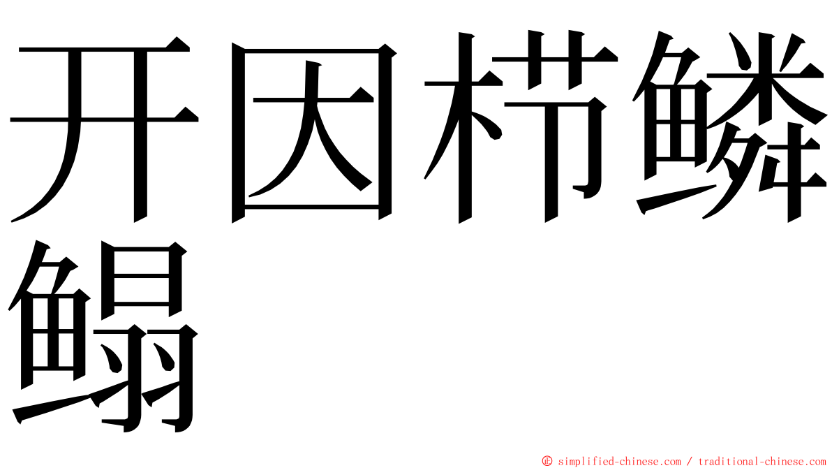 开因栉鳞鳎 ming font