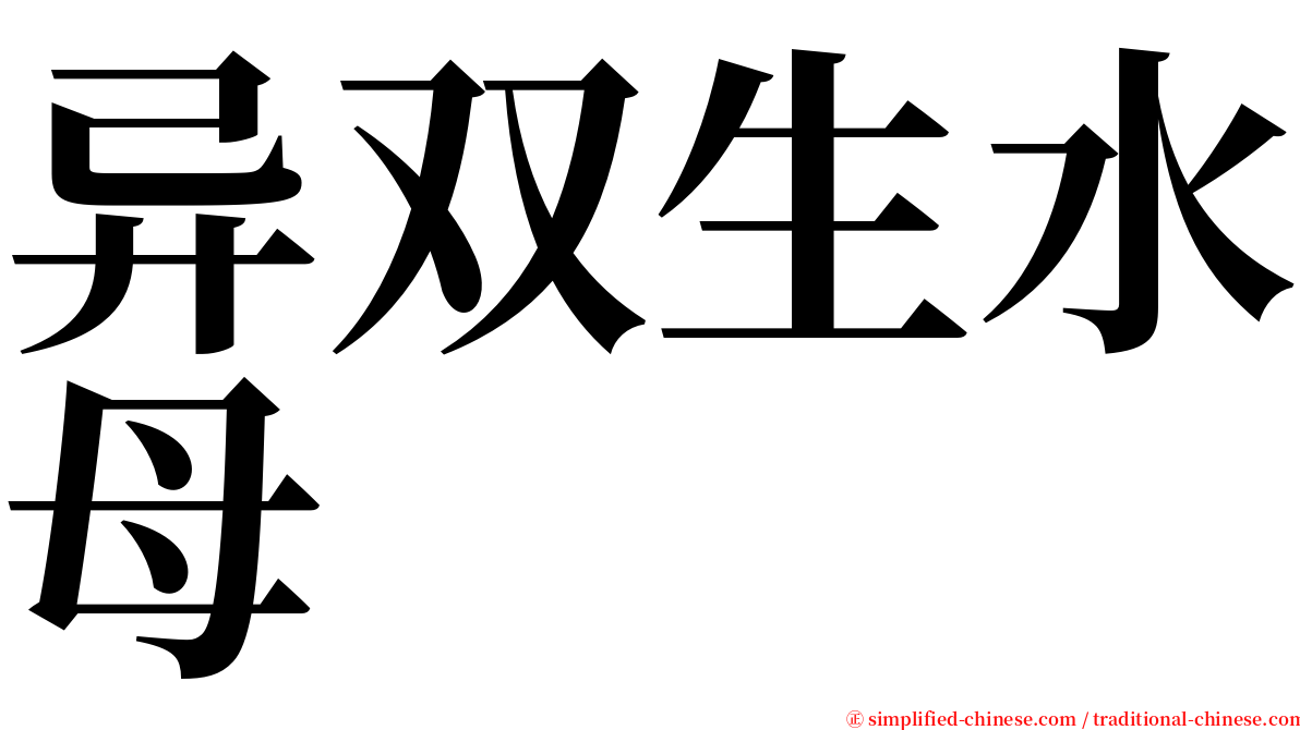 异双生水母 serif font
