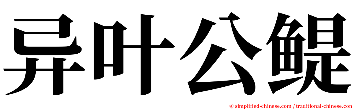 异叶公鳀 serif font