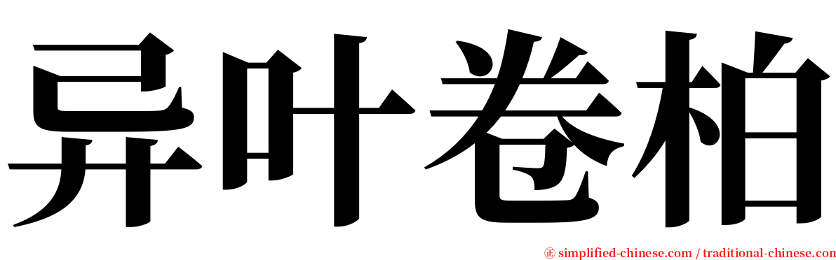 异叶卷柏 serif font