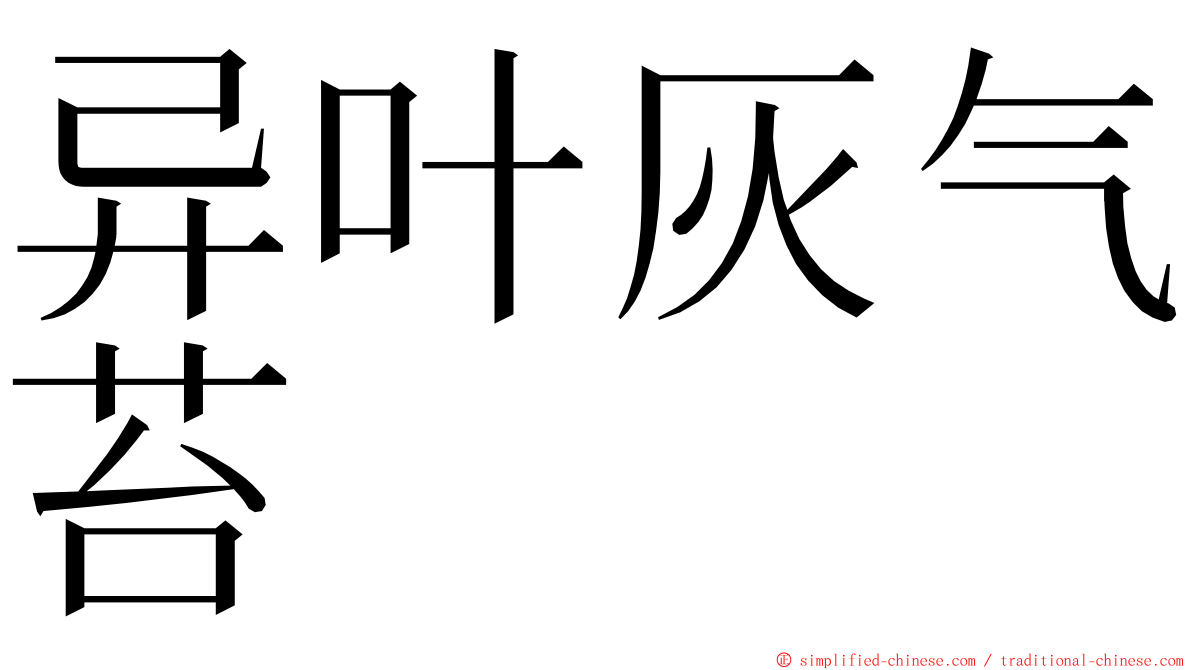 异叶灰气苔 ming font