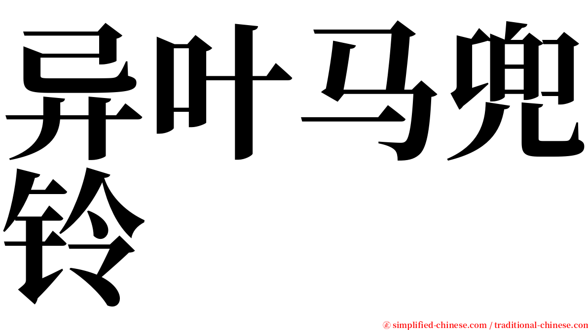 异叶马兜铃 serif font