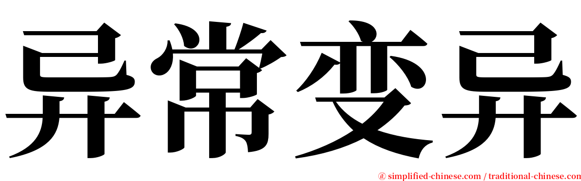 异常变异 serif font