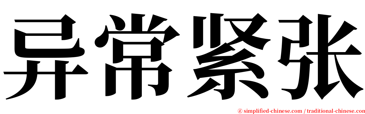 异常紧张 serif font