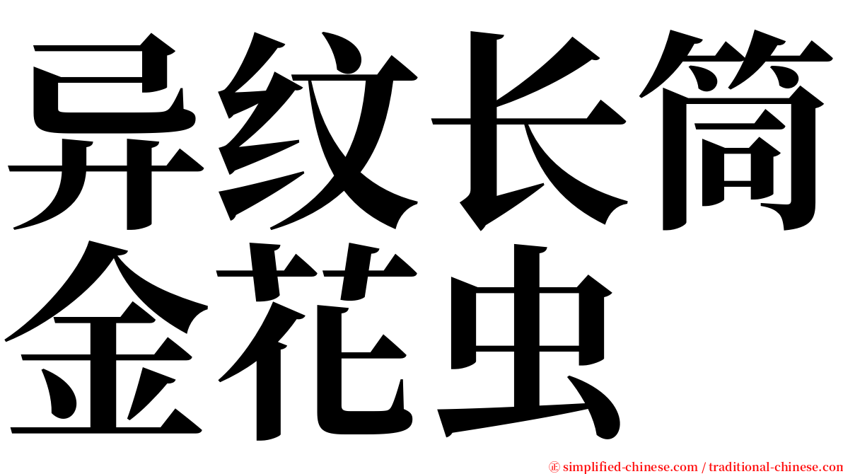 异纹长筒金花虫 serif font