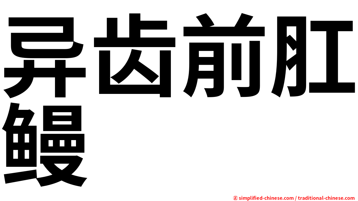 异齿前肛鳗