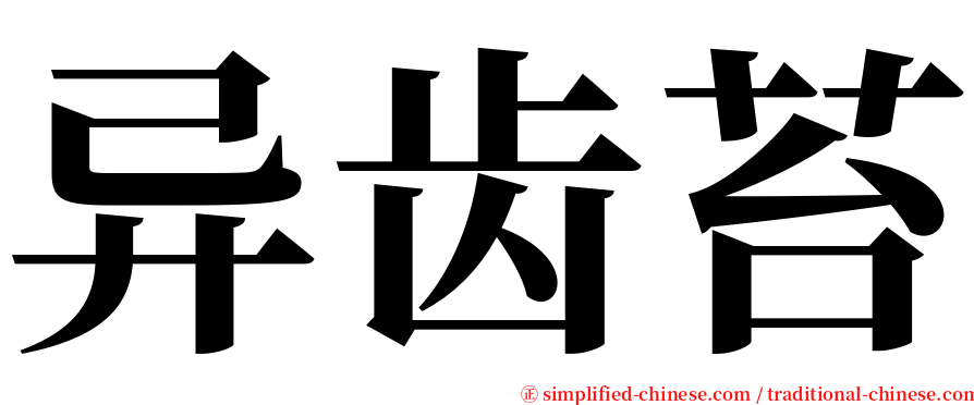 异齿苔 serif font