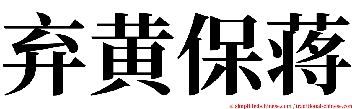 弃黄保蒋 serif font