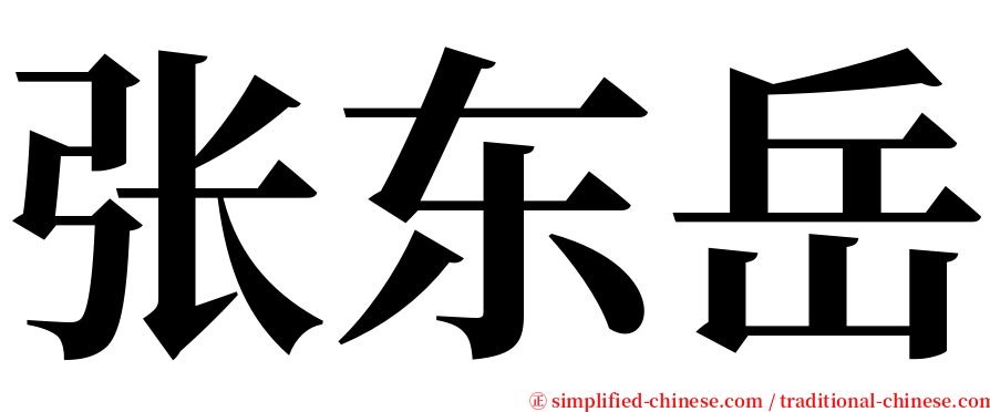张东岳 serif font