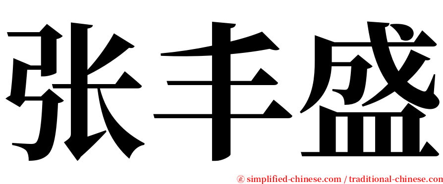 张丰盛 serif font