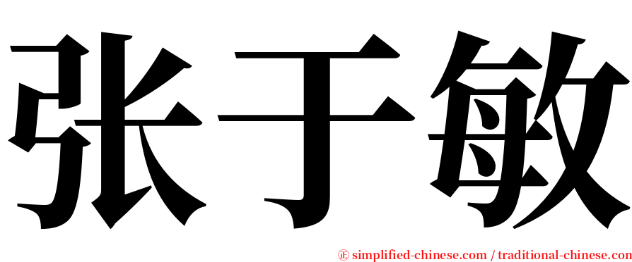 张于敏 serif font
