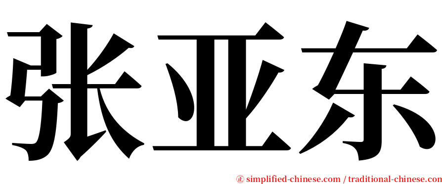 张亚东 serif font