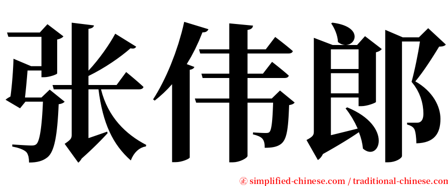 张伟郎 serif font