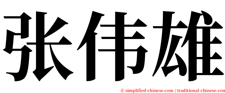 张伟雄 serif font