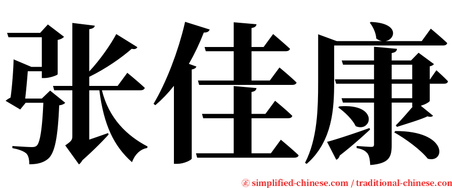 张佳康 serif font