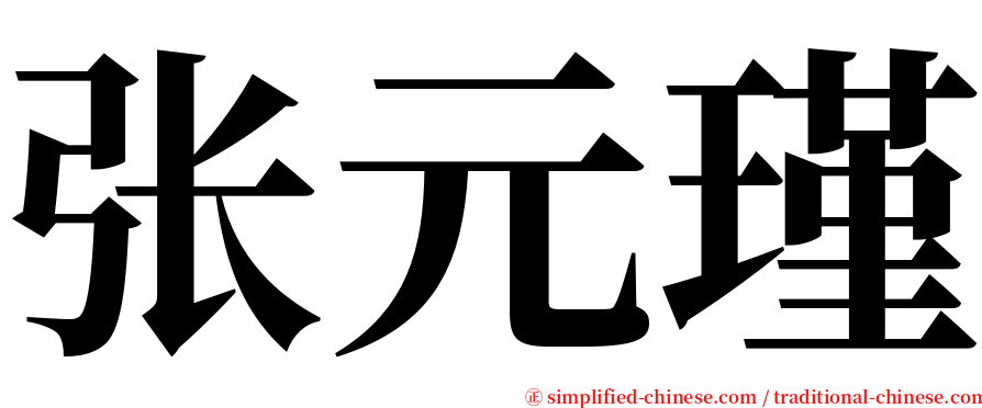 张元瑾 serif font