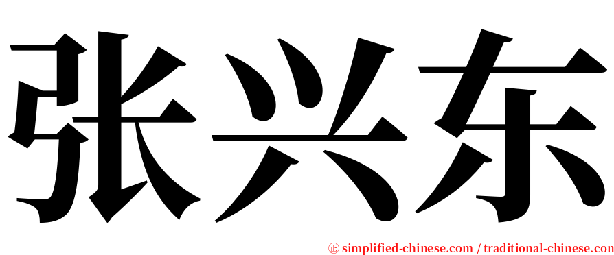 张兴东 serif font
