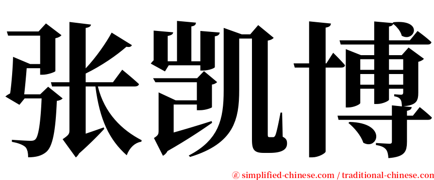 张凯博 serif font