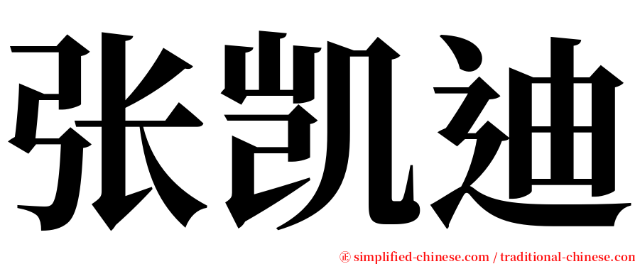 张凯迪 serif font