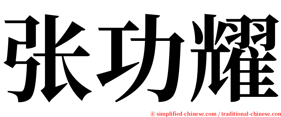 张功耀 serif font