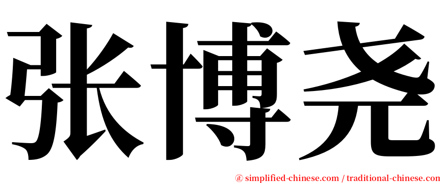张博尧 serif font