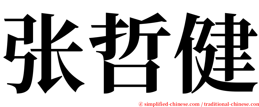 张哲健 serif font