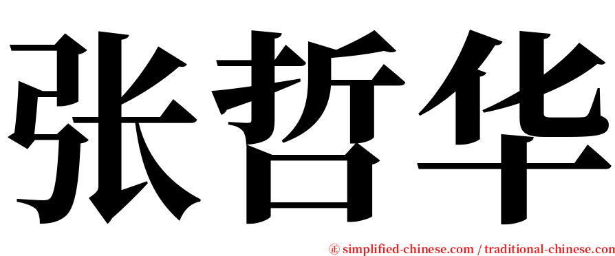 张哲华 serif font