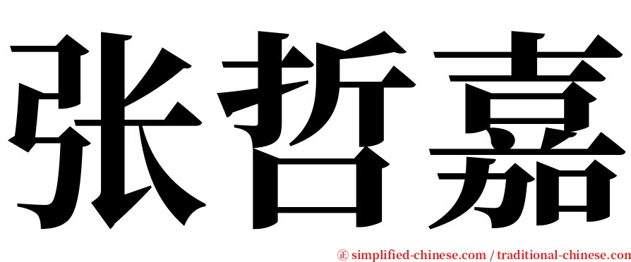张哲嘉 serif font