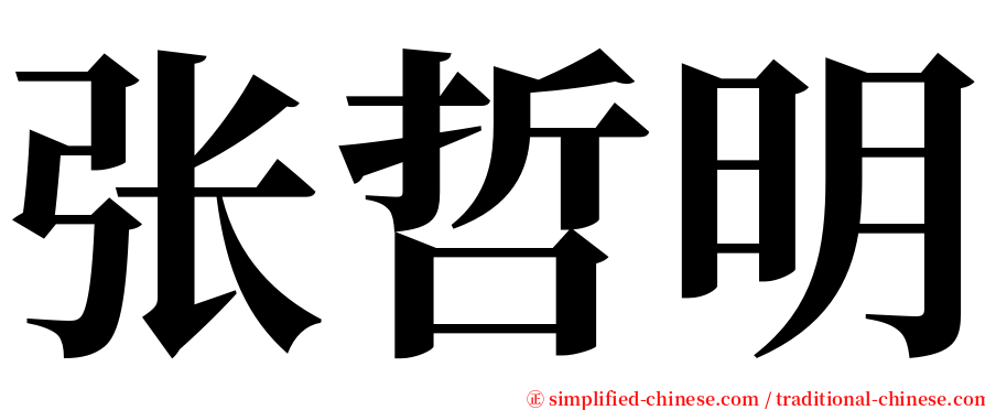 张哲明 serif font