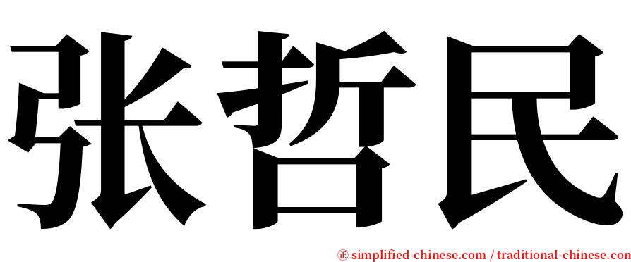 张哲民 serif font
