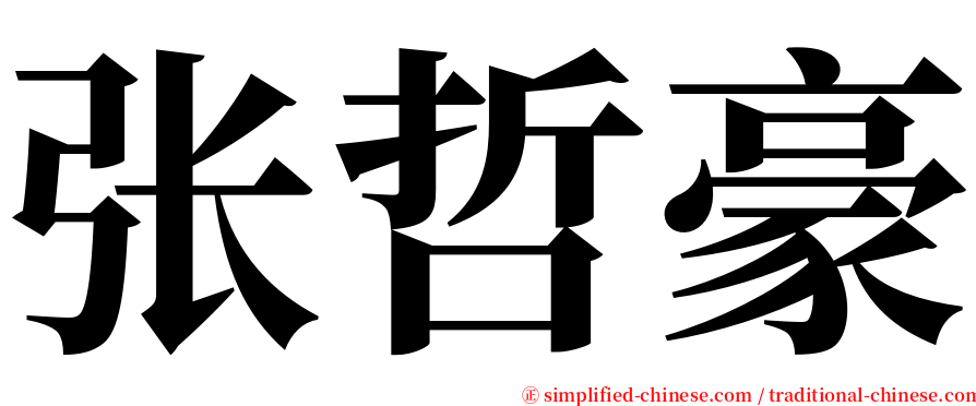 张哲豪 serif font