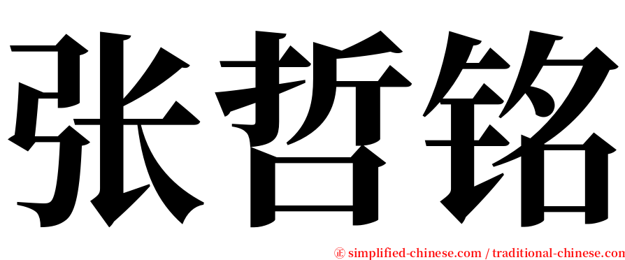 张哲铭 serif font
