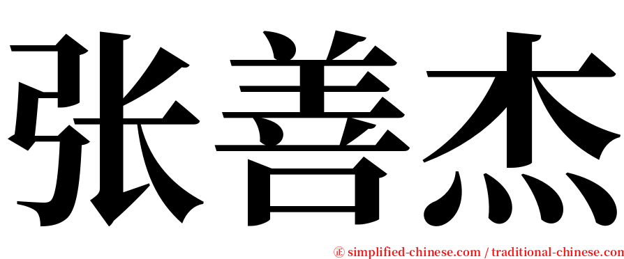 张善杰 serif font