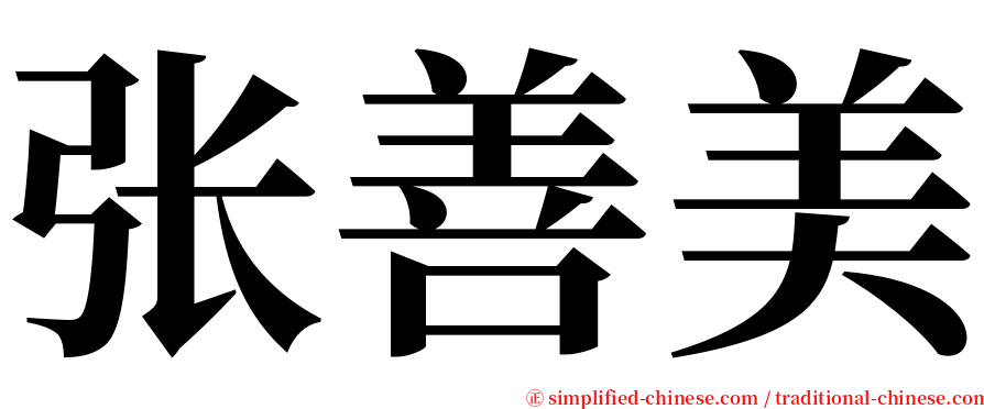 张善美 serif font