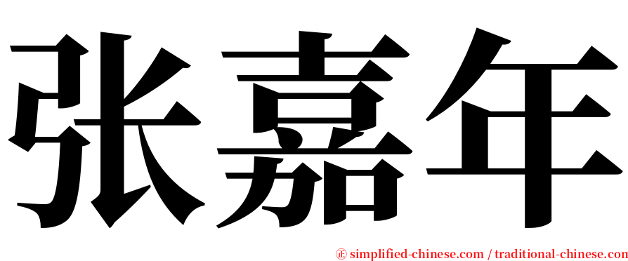 张嘉年 serif font