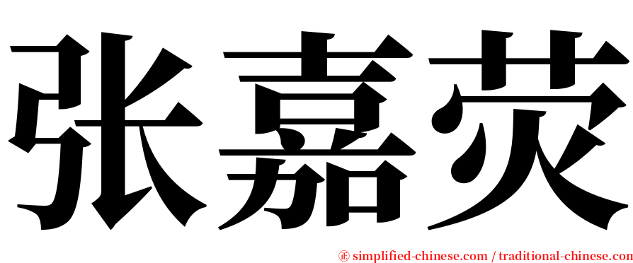 张嘉荧 serif font