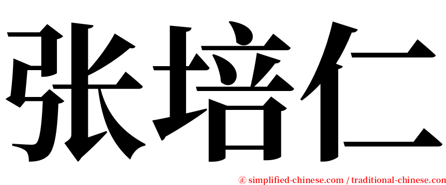 张培仁 serif font