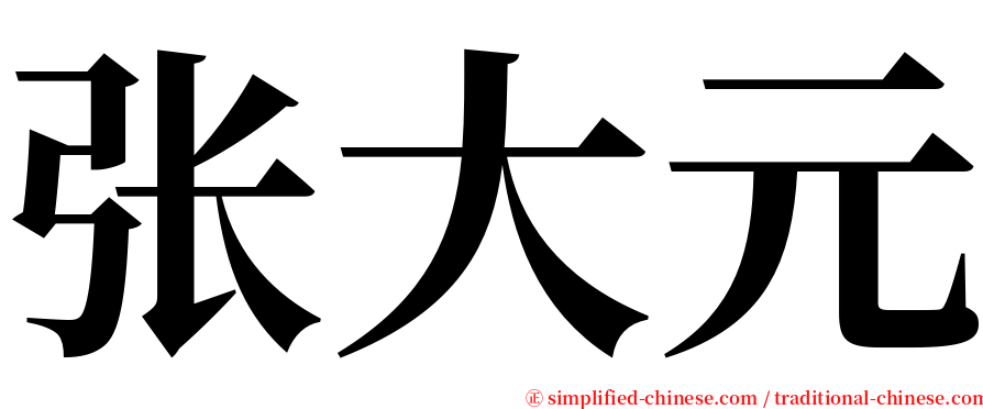 张大元 serif font