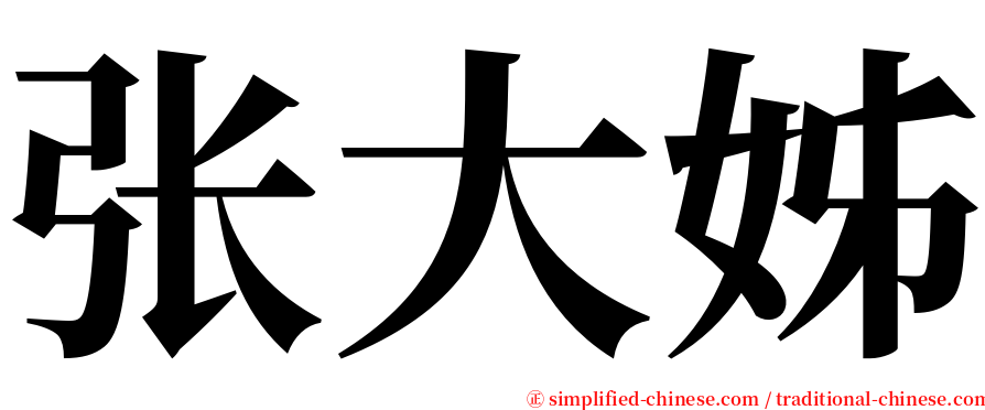 张大姊 serif font