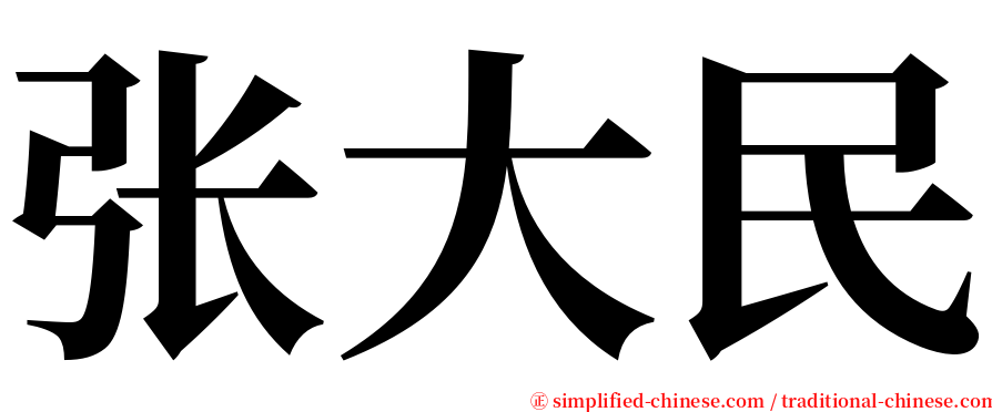 张大民 serif font