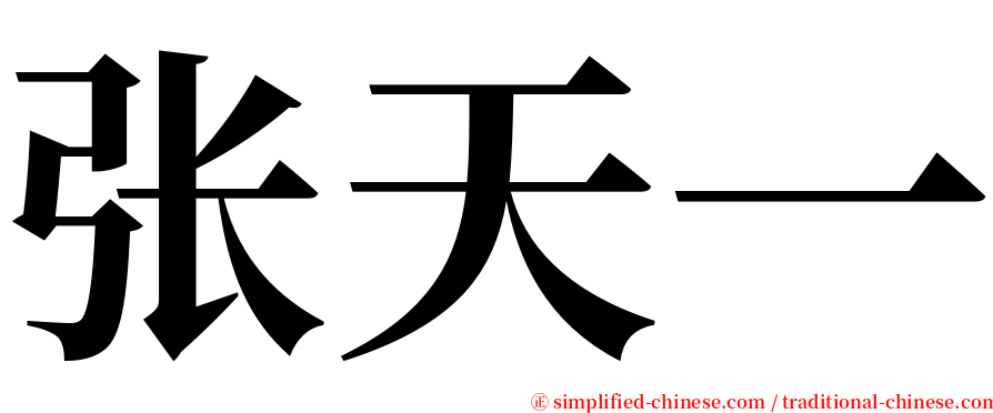 张天一 serif font
