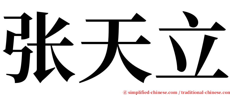 张天立 serif font