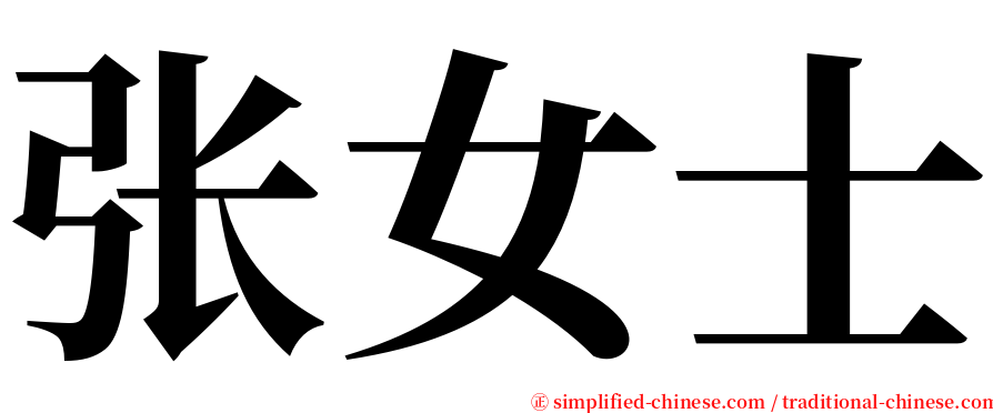 张女士 serif font