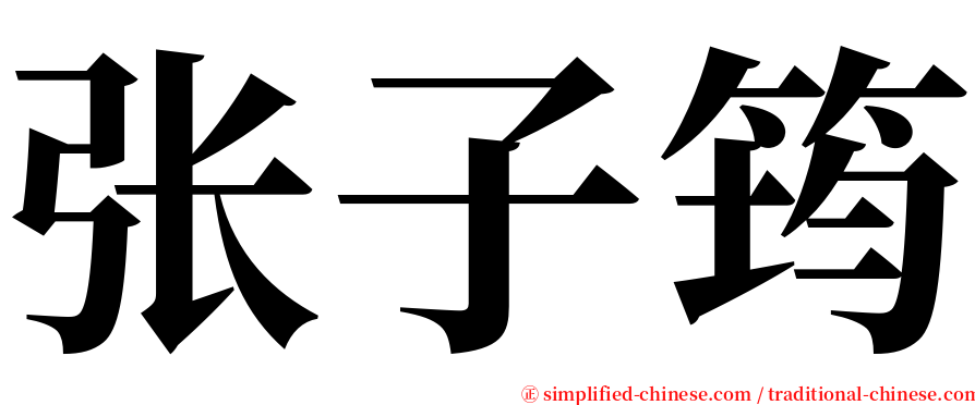 张子筠 serif font