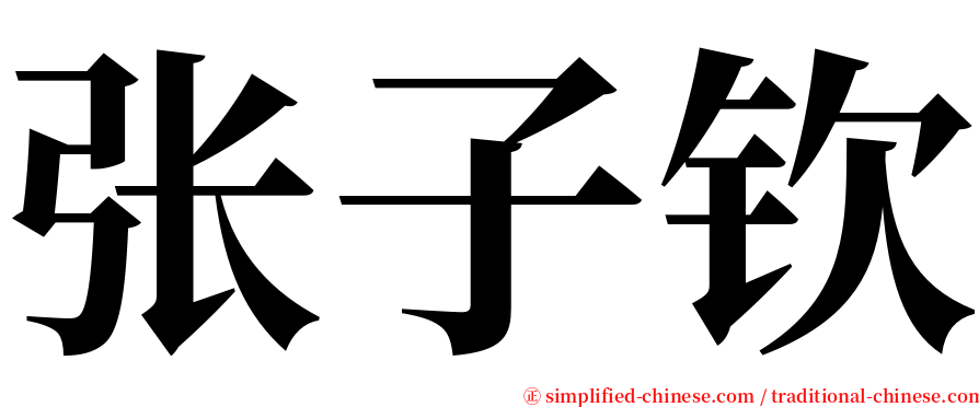 张子钦 serif font