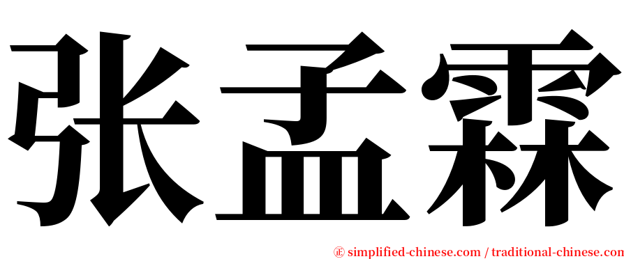 张孟霖 serif font